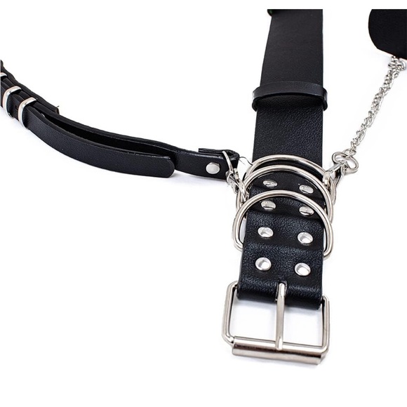 Fashion Harness Waist Body Belt Punk Chest Belt with Chains for Women - Picture 4 of 6